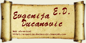 Evgenija Ducanović vizit kartica